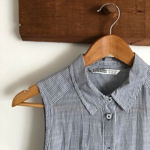 Zara Blue Pinstripe Cotton Shirtdress